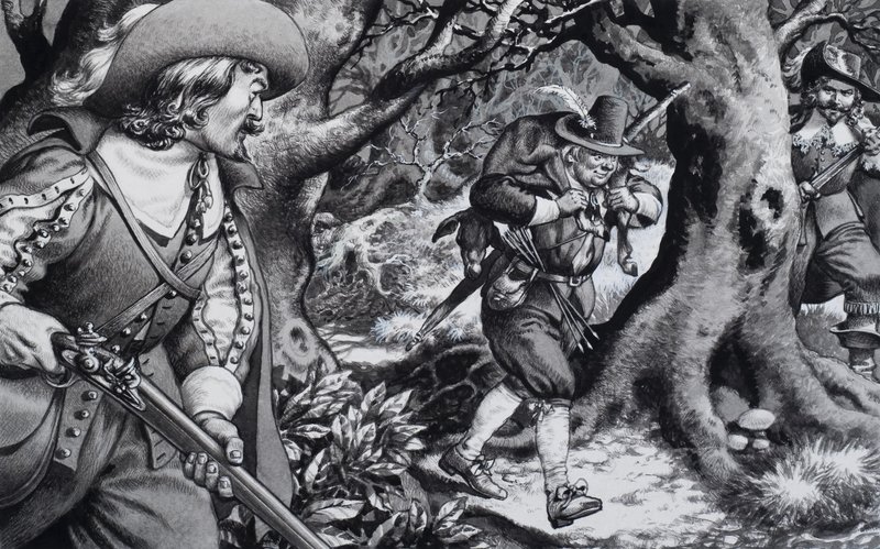 Seventeenth Century Poacher by Pat (1907-95) Nicolle
