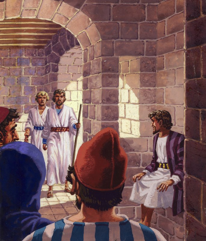 The Two Messengers from God Visiting Sodom by Pat (1907-95) Nicolle