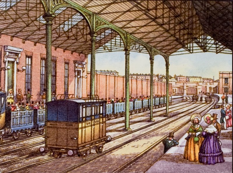 Euston Station in 1837 by Pat (1907 95) Nicolle