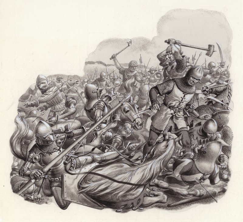 Knights slaughtered on the battlefield by Pat (1907 95) Nicolle