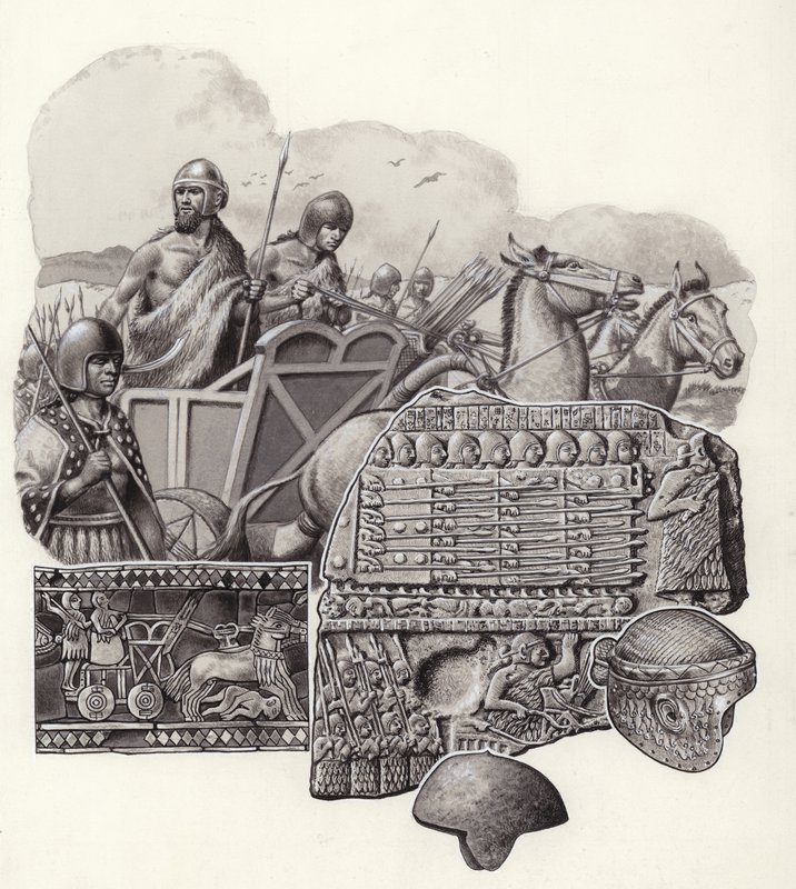 Sumarian chariot drawn by wild asses by Pat (1907 95) Nicolle