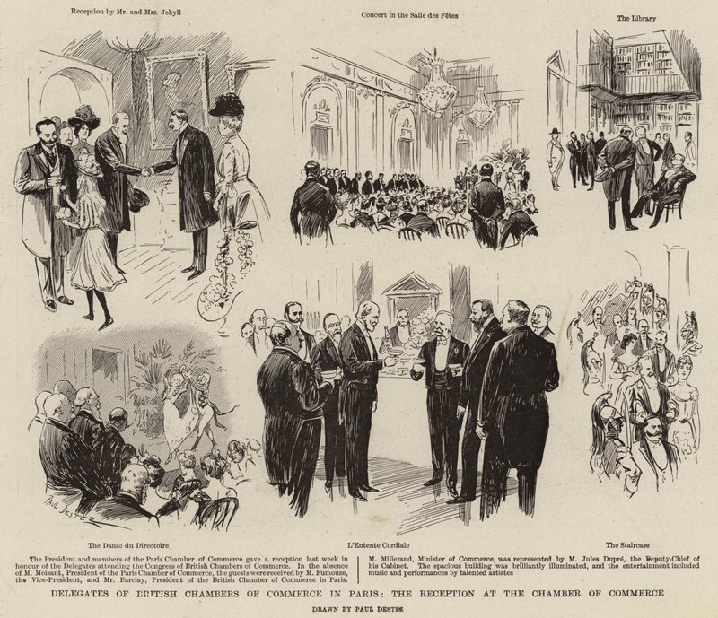 Delegates of British Chambers of Commerce in Paris, the Reception at the Chamber of Commerce by Paul Destez