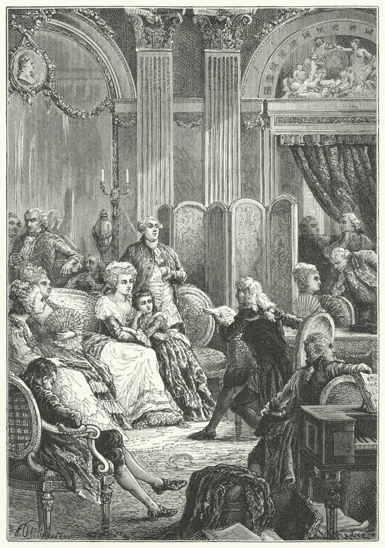 A salon at the beginning of the reign of Louis XVI of France by Paul Dominique Philippoteaux