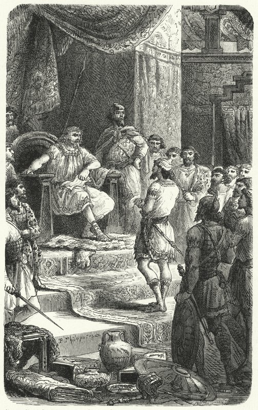King David receiving emissaries from King Hiram of Tyre by Paul Dominique Philippoteaux
