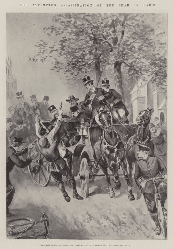 The Attempted Assassination of the Shah in Paris by Paul Frenzeny