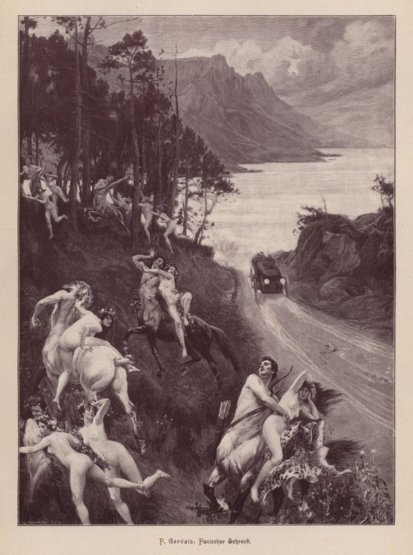 Satyrs and Nymphs Frightened by a Motor Car by Paul Jean Gervais
