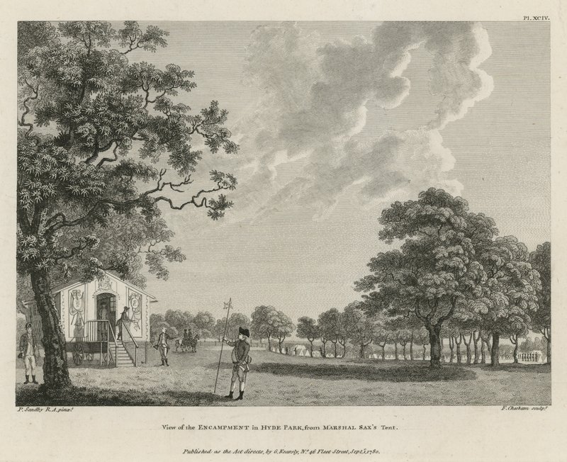 View of the Encampment in Hyde Park from Marshal Sax
