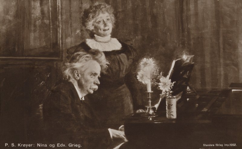 Edvard and Nina Grieg at the piano by Peder Severin Krøyer
