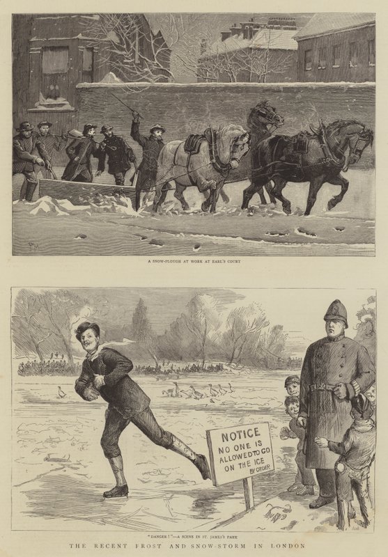 The Recent Frost and Snow-Storm in London by Percy Macquoid