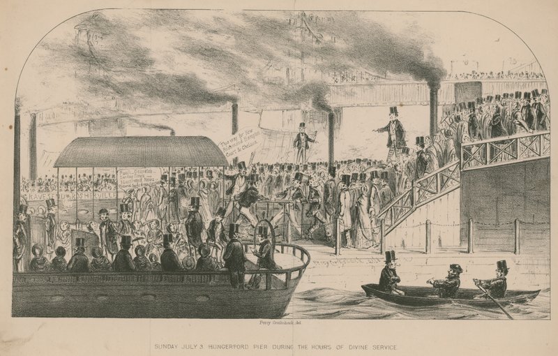 Hungerford Pier During the Hours of Divine Service by Percy Cruikshank