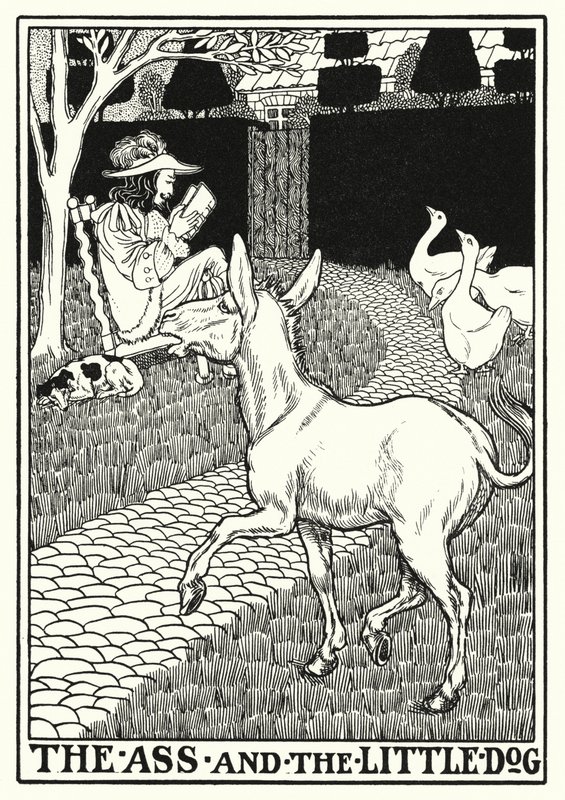 Fables of La Fontaine: The ass and the little dog by Percy James Billinghurst