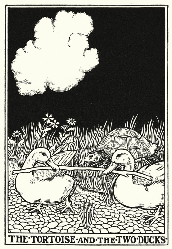 Fables of La Fontaine: The tortoise and the two ducks by Percy James Billinghurst