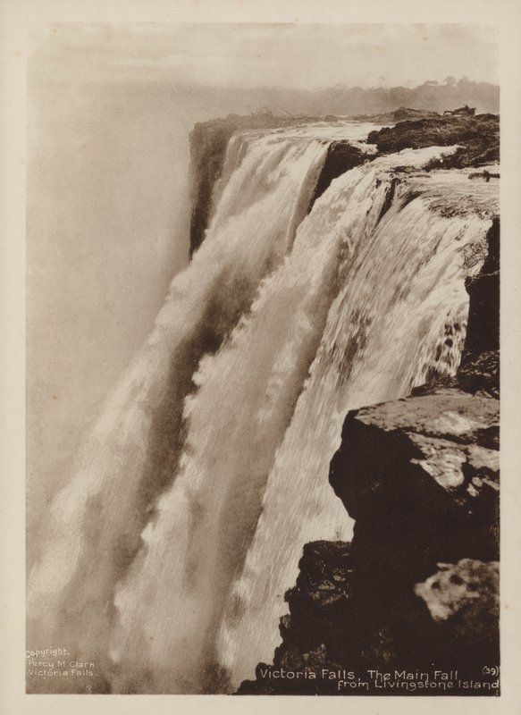 Victoria Falls, The Main Fall from Livingstone Island by Percy M. Clark