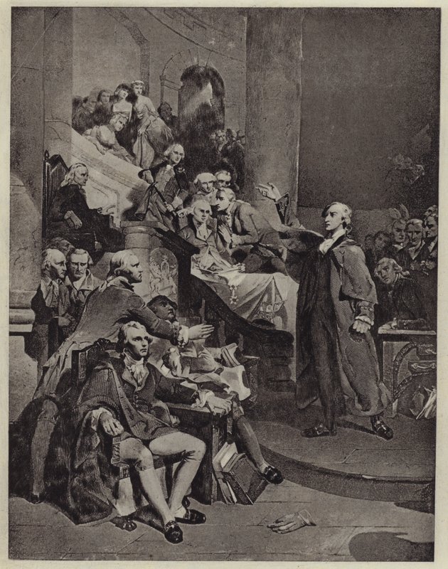 Patrick Henry delivering his speech of 1765 by Peter Frederick (after) Rothermel