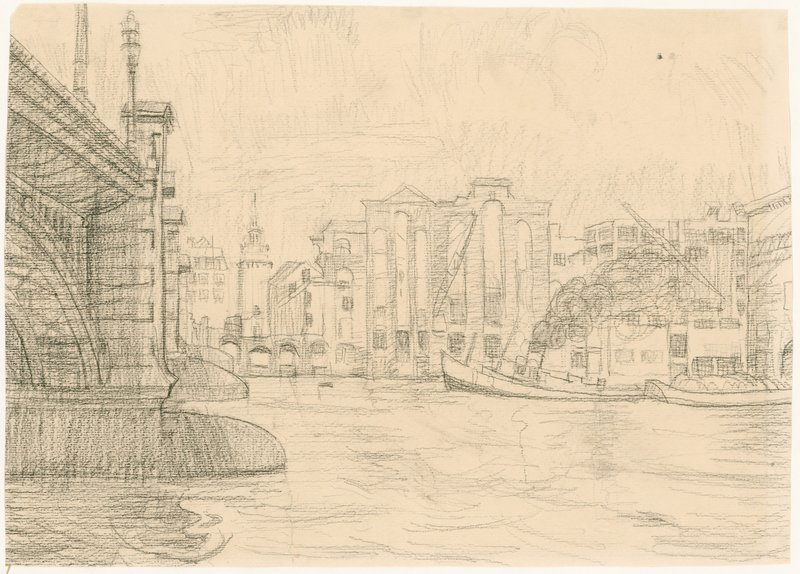Burnt out warehouses by Blackfriars Bridge by Peter Jackson