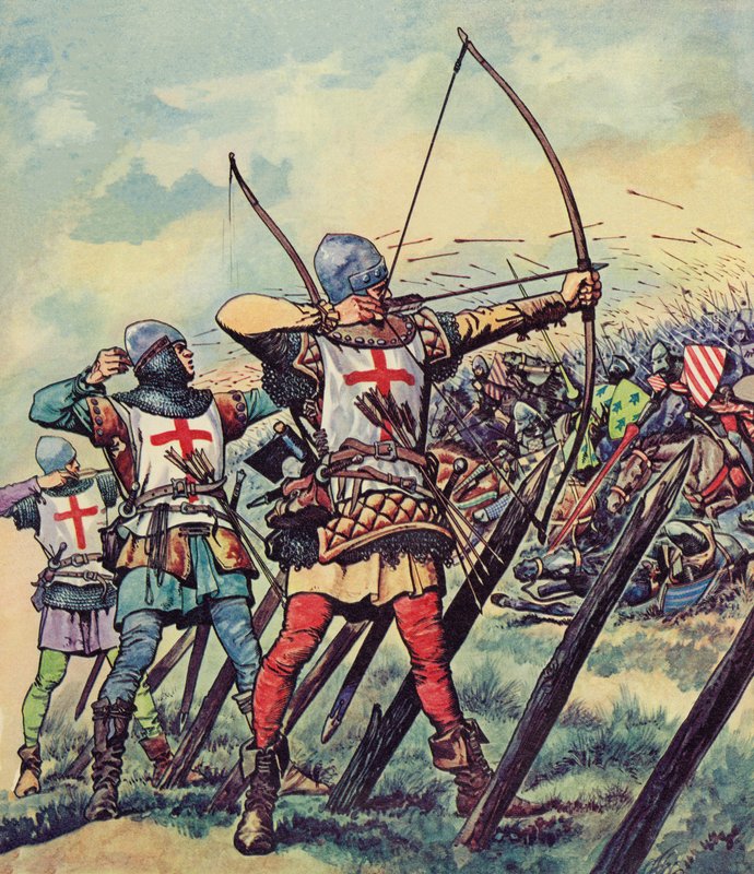 English Bowmen at The Battle Of Crecy by Peter Jackson