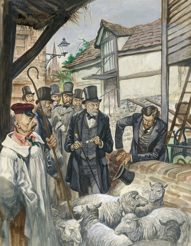 Louis Pasteur sees the results of his experiment with a vaccine for anthrax by Peter Jackson