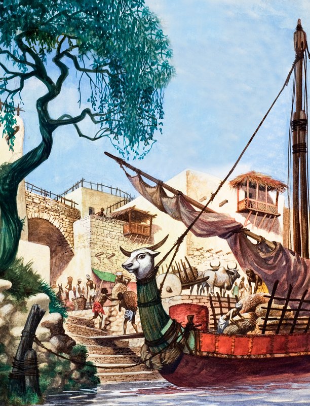 Unloading a Trading Boat by Peter Jackson