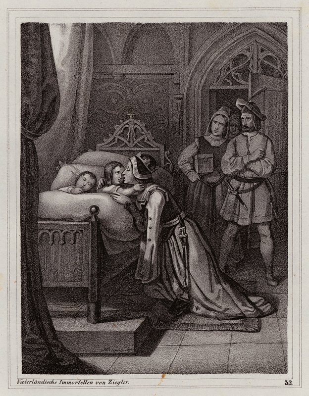 Margaret of Sicily leaving her sons by Peter Johann Nepomuk Geiger