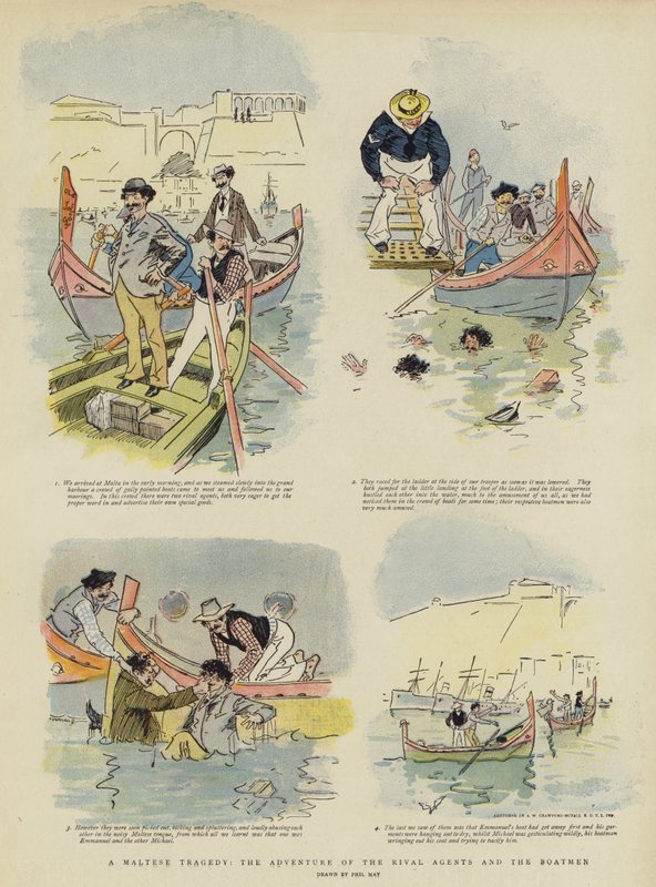 A Maltese Tragedy, the Adventure of the Rival Agents and the Boatmen by Phil May