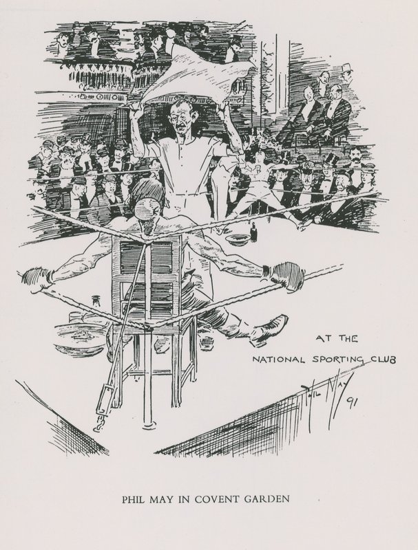 A boxing match at the National Sporting Club by Phil May