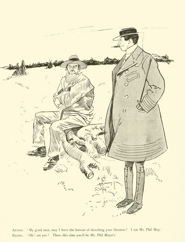Cartoon by Phil May, from the 1890s by Phil May