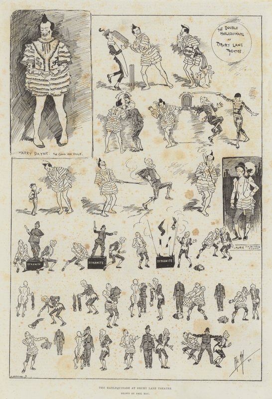 The Harlequinade at Drury Lane Theatre by Phil May