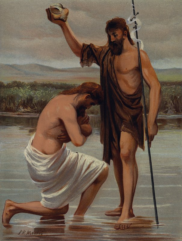 The baptism in Jordan by Philip Richard Morris