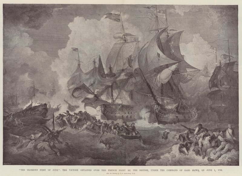 The Glorious First of June, the Victory Obtained Over the French Fleet by the British, Under the Command of Earl Howe, on 1 June 1794 by Philippe Jacques de Loutherbourg