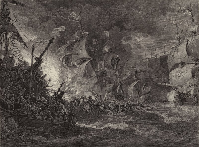 Defeat of the Spanish Armada by Philippe de (after) Loutherbourg