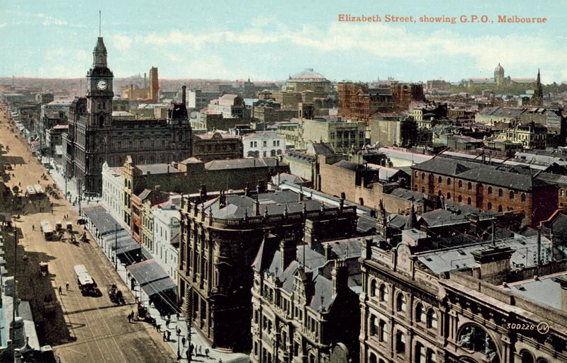 Elizabeth Street, showing GPO, Melbourne by Photographer Australian