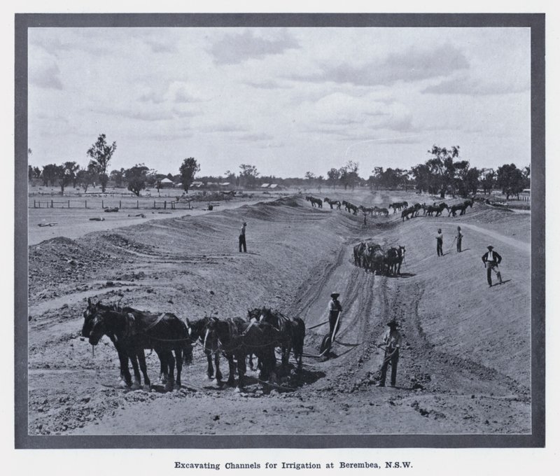 Excavating Channels for Irrigation at Berembea, NSW by Photographer Australian