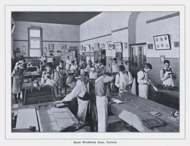 Sloyd Woodwork Class, Victoria by Photographer Australian