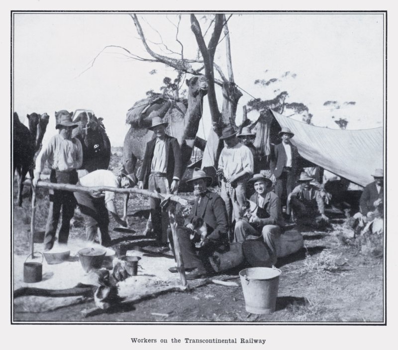 Workers on the Transcontinental Railway by Photographer Australian