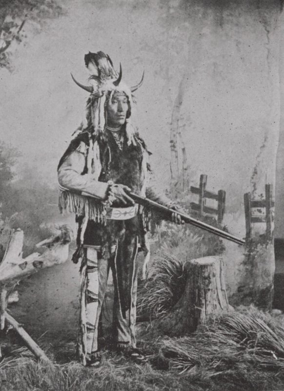 Stony Indian in War Costume by Photographer Canadian