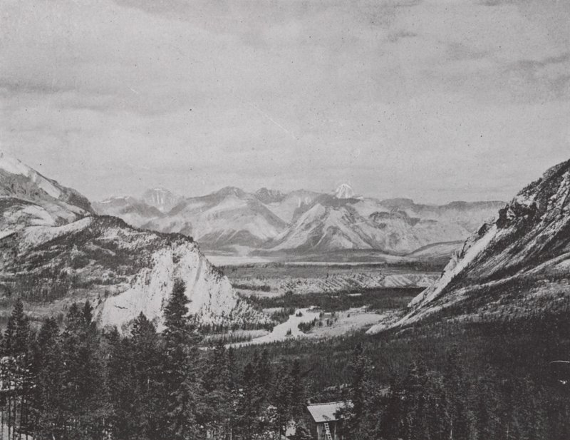 The Bow Valley, in the Canadian National Park; Canadian Pacific Railway by Photographer Canadian