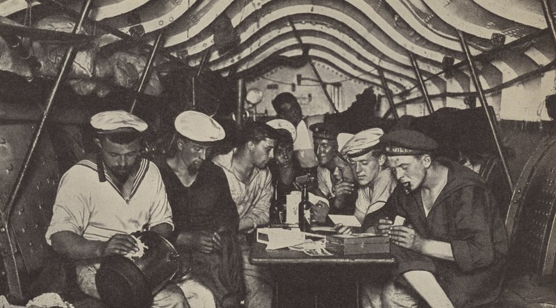 Crew quarters aboard a German submarine by Photographer German