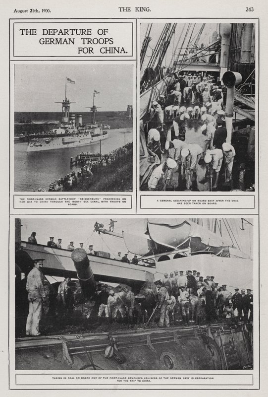 Departure of German troops for China to suppress the Boxer Rebellion, August 1900 by Photographer German