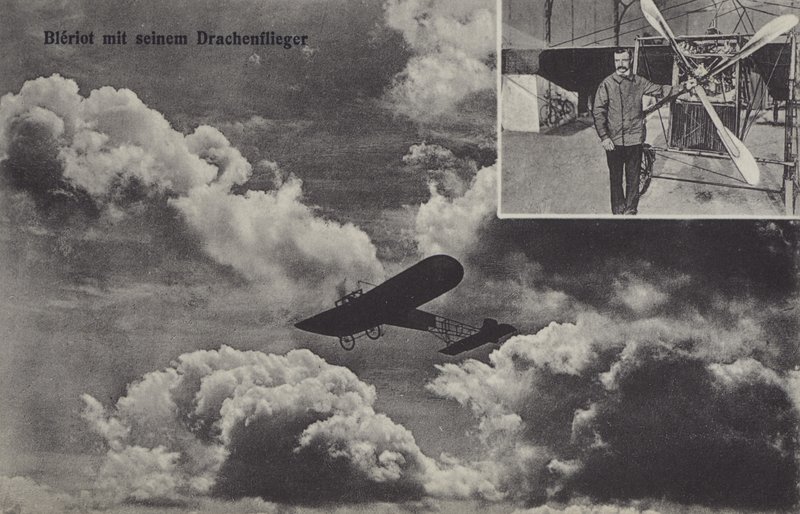 French aviator Louis Bleriot and his monoplane by Photographer German