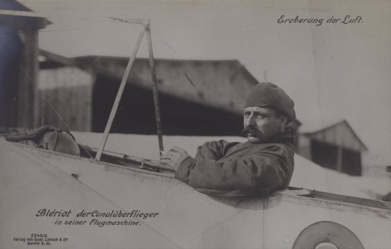 French Aviator Louis Bleriot, the First to Fly Across the English Channel, in His Monoplane by Photographer German