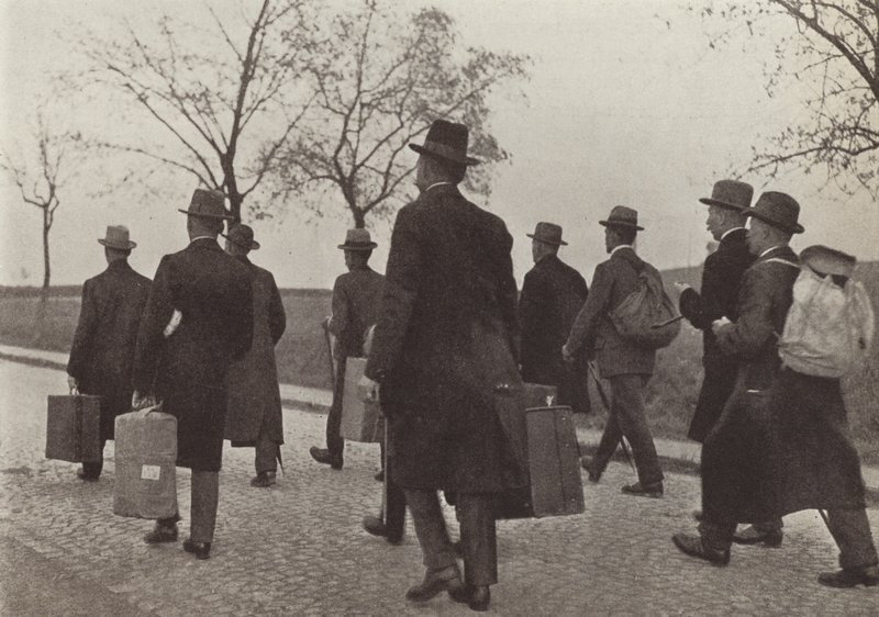 German railway workers expelled from the Ruhr for participating in the campaign of civil disobedience during the French occupation, August 1923 by Photographer German