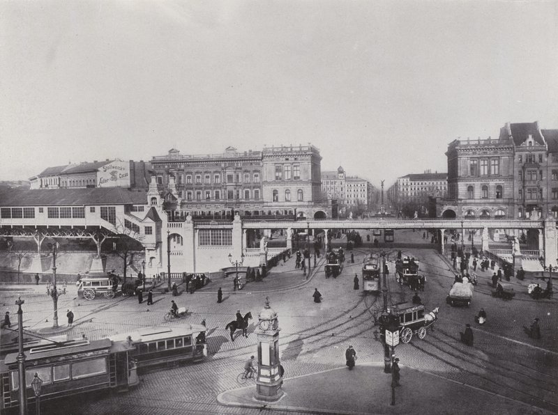Hallesches Tor with elevated railway station by Photographer German