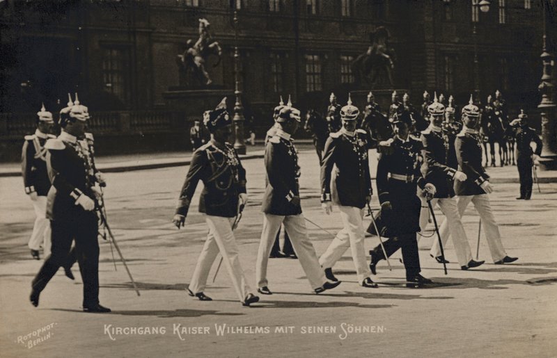 Kaiser Wilhelm II and His Sons by Photographer German