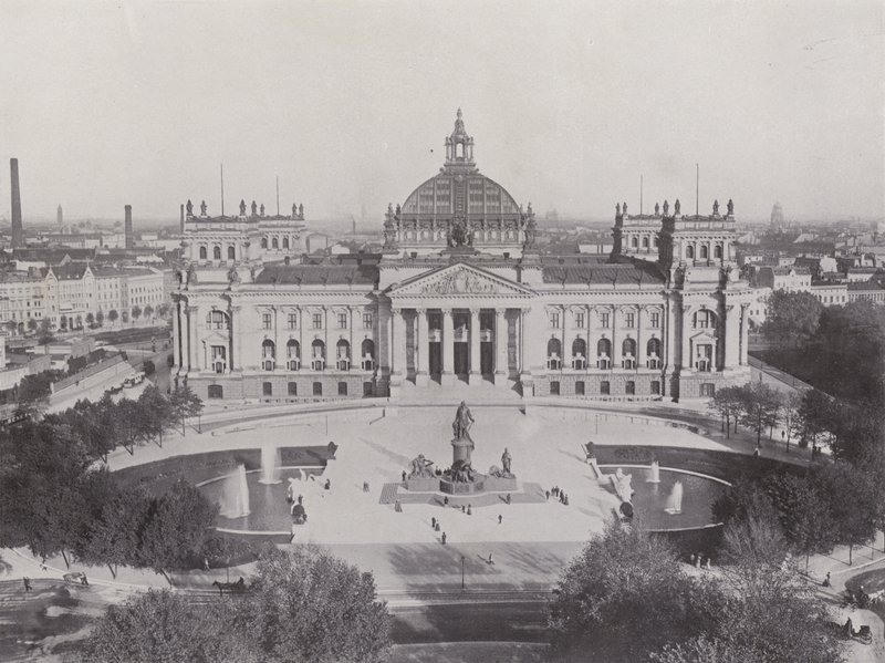 Reichstag Building and Bismarck Monument by Photographer German