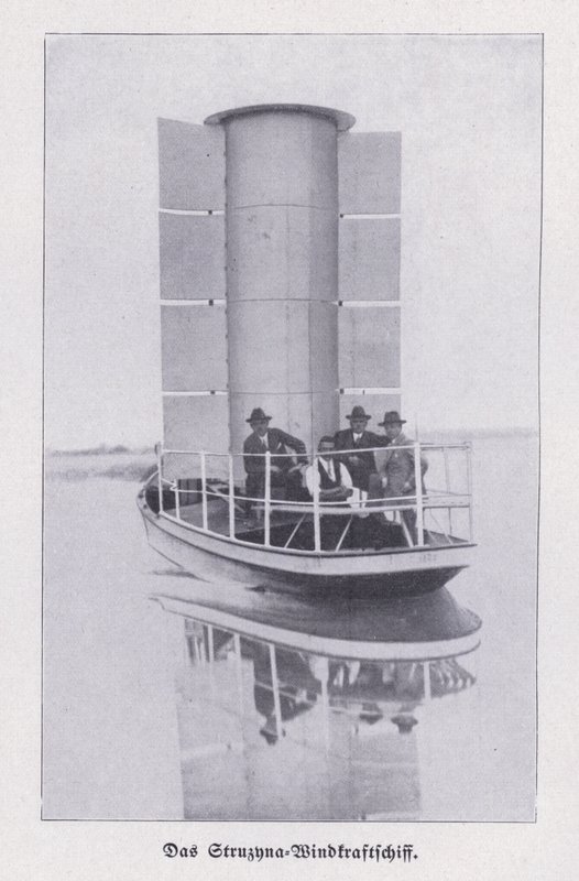 Struzyna, wind-powered boat using a Flettner rotor by Photographer German