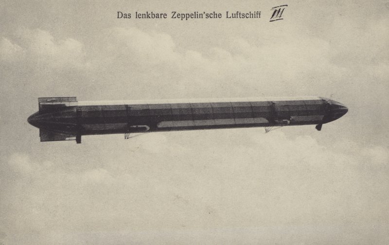 Zeppelin LZ III in flight by Photographer German