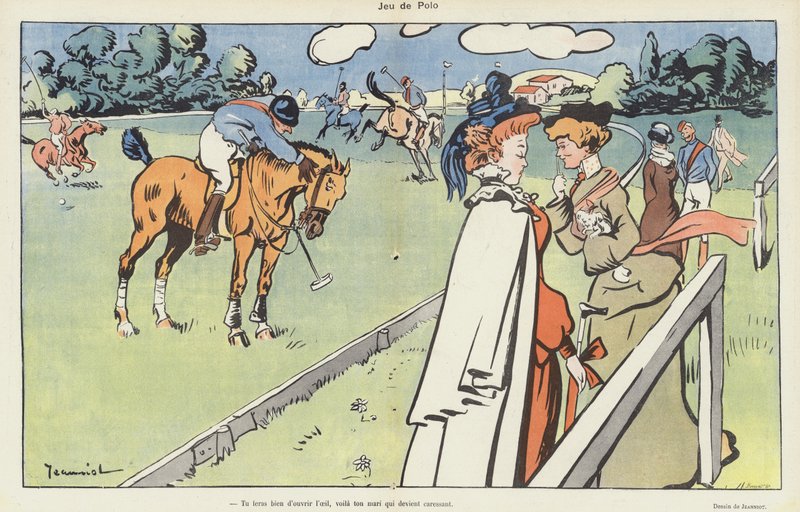 A Game of Polo (Illustration for Le Rire) by Pierre Georges Jeanniot