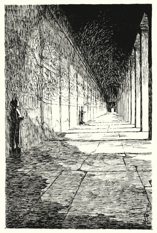 Gallery of the first storey, Angkor Vat (engraving) by Pierre Jeannerat de Beerski