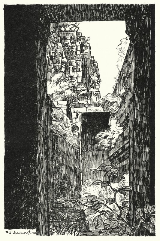 In the Bayon, glimpse through a fallen roof by Pierre Jeannerat de Beerski