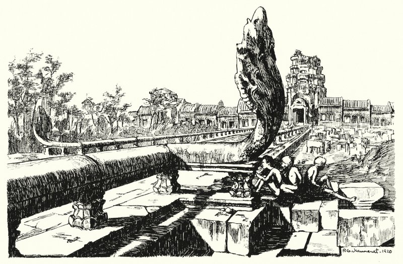 In the park of Angkor Vat, the Western Gopuras by Pierre Jeannerat de Beerski